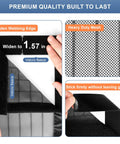 Magnetic Screen Door Mesh Fits 36 By 80 Inch Door Curtain Size 38 By 82 Ideal For Patio And Sliding Doors Keeps Bugs Out And Delivers Fresh Air Flow Black showing details on widen webbing edge and heavy duty mesh.
