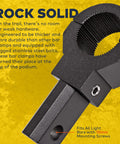 Close-up of an Off Road Light Bar Mounts For ATV UTV 360 Degree Rotating Clamp Kits Aluminum Roll Bar Mount with bolt.