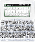 Top Shelf Metric Socket Head Cap Screws Kit 304 Stainless Steel Bolts and Nuts Assortment in organizer box with assorted fasteners.