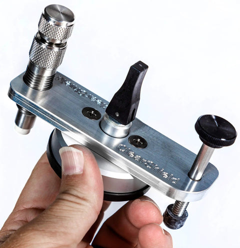 Fastest Windshield Repair Bridge Injector for Auto Glass Chips, Pro Grade Aluminum and Stainless Steel Resin Injector Tool close-up