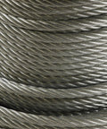 Close-up of Heavy Duty Galvanized Wire Rope Aircraft Cable One Quarter Inch, 250 Feet, 7x19 Construction, 7000 Lb Break Strength