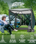 Pop Up Screen Tent For Outdoors, Instant Setup In 60 Seconds, 6 By 6 Foot Gray Bug Free Canopy Shelter For Camping, Fishing, Backyard, Portable 4 Person Shade