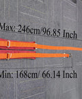 Safety Belt With Adjustable Lanyard For Tree And Cement Pole Climbing Harness shown with dimensions