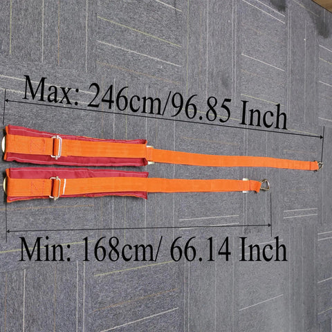 Safety Belt With Adjustable Lanyard For Tree And Cement Pole Climbing Harness shown with dimensions