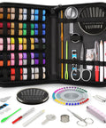 All In One Sewing Kit For On The Go Quick Fixes And DIY Repairs, Handy Organizer With Scissors, Thread, Needles, Tape Measure, Pins And More, Black Large