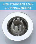 Five Pack Reusable Bathtub Hair Catcher Drain Strainer And Sink Trap Made From Eco Friendly Bioplastic for standard 1.5in and 1.75in drains.