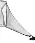 Elite Shank Net for Golf Hitting Nets and Simulator Enclosures, easy attach hook and loop system, side view with sand bag anchor
