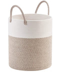 Huge Cotton Rope Storage Basket 18 By 16 Inches Decorative Woven Laundry Hamper For Living Room Blanket Organizer Toy Storage Towel Pillow Light Brown