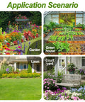 Application scenarios for Thirty Piece Quick Connect Drip Irrigation Tee Fittings Kit for garden, greenhouse, lawn, courtyard.