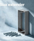 Three Quarter Inch Single Gang Outlet Box Extender Ul Listed Flame Retardant Electrical Spacer With Patented Flange, gray extender with screws.