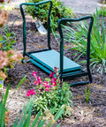 Garden Kneeler And Wide Seat That Flips Into A Comfy Sit Down Stool, Easy Fold For Storage, Sturdy Steel Frame Supports Up To 220 Lbs