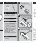 Installation guide and specifications for Neo Anystream 3 In 1 Shower Head With Self Cleaning Plungers Brushed Nickel Finish 2.5 GPM.