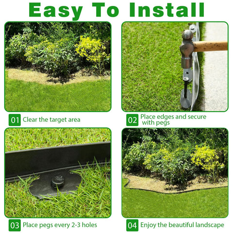 Heavy Duty Landscape Edging Border 100 Ft Roll 2 Inch Tall With 180 Spikes Flexible Vinyl Plastic Garden Border Easy Install