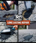 Ready To Use Asphalt Patch For Pothole Repair On Driveways, Parking Lots, Pathways And Roads With No Mixing Required, 11Lb Pail in use