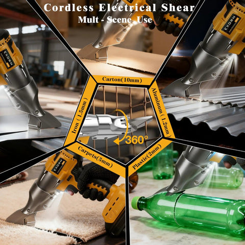 Cordless Brushless Sheet Metal Shear Bare Tool Works With 20V Max Batteries 360 Degree Pivoting Head 14 Gauge Cutting Capacity