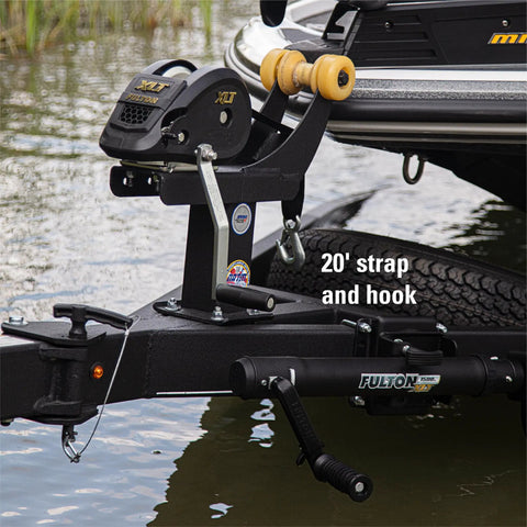 1500 Lb Marine Trailer Winch With 20 Ft Strap Single Speed Comfort Grip 8 Inch Handle Beast Heavy Duty Gear System Black Cover For Dock Boat Launch Durable Steel Construction For Saltwater Environments Weather Resistant Finish