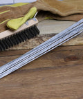 15 Low Temperature Aluminum Repair Rods No Flux Needed with gloves and brush on wooden surface