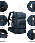 Carry On Travel Backpack For Men And Women Airline Approved Convertible Nylon Duffle Style Luggage Bag With Multiple Pockets