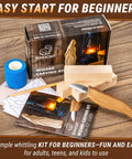 Beginner Friendly Whittling Kit With Wood Carving Tools And Wood Blocks, All In One DIY Woodworking Set for crafting small carved figures.