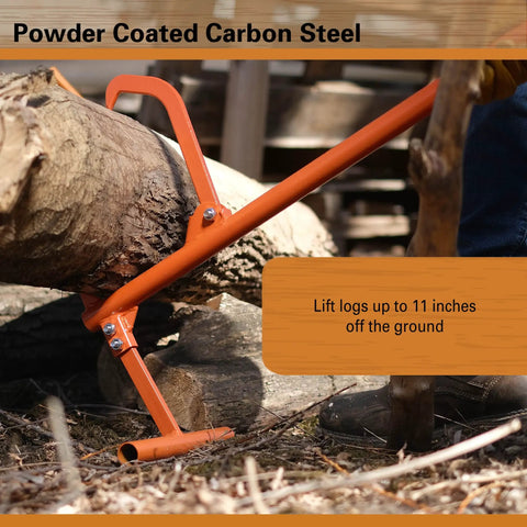 Heavy Duty Timber Jack Log Lift And Cant Hook for felling and logging, raising logs up to 11 inches off ground