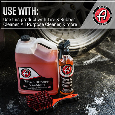 Premium Tire Brush For Car Detailing And Tire Cleaning With Soft Bristles Rubberized Head And Grippy Handle Pro-Grade Tool