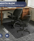 Chair on 48 by 30 inch chair mat for low carpet floors, thick and sturdy carpet protector for rolling office chairs, easy glide