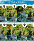 Solar Fountain Kit With Glass Panel Holder No Battery DIY Mini Solar Water Pump Works In Shadow With Sucker Mount for Bird Bath showing 8 water styles.