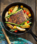 Heavy Duty Cast Iron Skillet Set With Cookbook, 3 Piece Preseasoned Pro Grade Cookware For Frying, sauteing vegetables