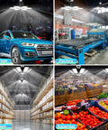 200W Deformable Led Garage Light with 22000LM 6500K Cool White illuminating garage, factory, storage, and supermarket spaces