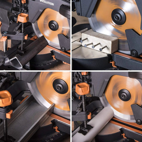 10 Inch Sliding Miter Saw With Dual Quick-Release Clamps, Dust Bag, Taller Fences, Slide Rail Protector, 3M Cord For Easy Multi Material Cuts Through Wood, Nails, Decking, Plastic And Mild Steel Bevel 0-45 Degrees, Miter 0-50 Degrees, TCT Blade Included