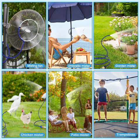 60 Inch Outdoor Misting System For Patio And Garden Cooling Flexible Hose Mister With Portable Stand Water Mist For Backyard