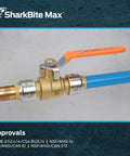 Push-To-Connect Brass Ball Valve 1 Inch By 1 Inch Water Shut-Off Fitting For PEX Copper CPVC PE-RT SDR-9 HDPE Piping No Solder
