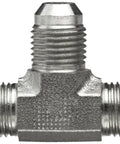 Forged steel JIC tee tube fitting, 3/8 in tube OD, three male JIC threads