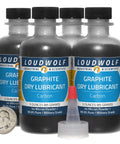 Graphite Powder 44 Micron Fine Carbon 12 Ounces In Four Small Bottles 99.9 Percent Pure Military Grade For Pro Grade Crafting Coatings
