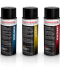 CANTESCO K803W White Dye Penetrant Kit front view; three cans labeled Developer/Cleaner/Penetrant.