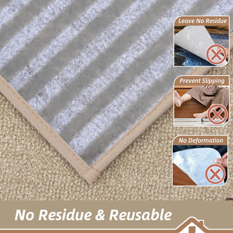 Non Slip Stair Treads For Wooden Steps 28x9 Inches Indoor Carpet Stair Runner Machine Washable Soft Polyester Mats Close-up