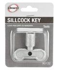 Tough Five Sixteenth Inch Sillcock Key for Outdoor Faucets in packaging, heavy-duty steel with easy grip handle, DIY plumbing tool