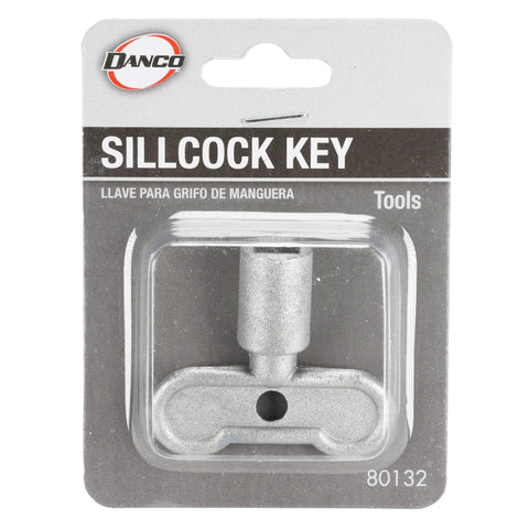 Tough Five Sixteenth Inch Sillcock Key for Outdoor Faucets in packaging, heavy-duty steel with easy grip handle, DIY plumbing tool