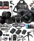 A6400 Mirrorless Camera Bundle With 16 To 50mm Lens 128GB Extreme Speed Memory Wide Angle And Telephoto Lenses Case Tripod Filters
