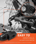 Rear Derailleur Hanger Extender For Bikes Slick Shift Reach And Precision Compatible With Shimano Hanger Carrera Gear Hanger Lightweight Black Upgrade For Easier Gear Changes And Singlespeed Conversions shown installed on bike.