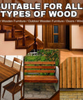 Image showcasing various wooden structures suitable for Superior Water Based Walnut Wood Stain With Snappy Matte Finish Dries Lightning Fast Covers Cabinets Decks Furniture And Trim Like A Total Champ Eight Point Five Ounce Ready To Apply Formula.