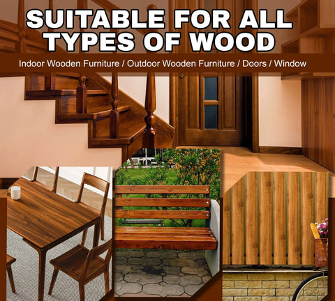 Image showcasing various wooden structures suitable for Superior Water Based Walnut Wood Stain With Snappy Matte Finish Dries Lightning Fast Covers Cabinets Decks Furniture And Trim Like A Total Champ Eight Point Five Ounce Ready To Apply Formula.