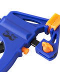 Woodworking Bar Clamps 4 Inch Set of 2 Quick Release One Handed Clamps With Hardened Steel Bar And Soft PVC Pads For Small DIY Projects 65 Lb Clamping Force Blue