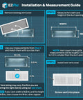 Installation guide for Heavy Duty 16 By 6 Inch Duct Opening Air Vent Cover For Wall Or Ceiling depicting vent measurement steps.