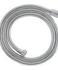 RelexaFlex 59 Inch Metal Shower Hose Built To Last With Longlife Durability And Starlight Chrome Finish coiled for display
