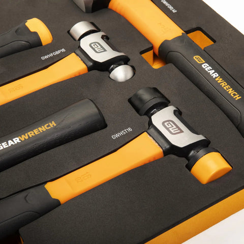 Five Piece Hammer Set With Foam Storage Tray Do It All Home Garage Diy Kit Featuring Rubber Mallet Soft Face Hammer Dead Blow Ball Pein Hammers For Everyday Jobs And Heavy Duty Projects