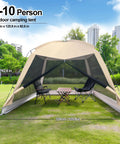 12 X 12 Ft Camping Screen Tent For 8 To 10 People, Easy Setup Mosquito Net Canopy in backyard setting
