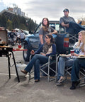 Pro 30 Single Burner Grab-and-Go Outdoor Stove with 30,000 BTU burner and adjustable legs in a tailgate setup