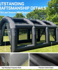 Inflatable Batting Cage For Baseball With Blower, Durable Backyard Practice Tent, shown outdoors with durable mesh and fabric details