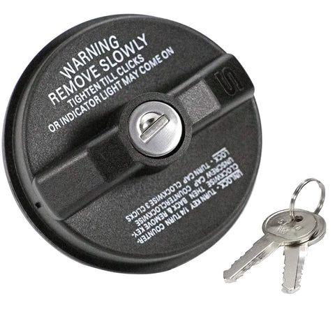 Chevy Locking Gas Cap 31780 with keys, compatible with Silverado, Tahoe, Malibu, and more.